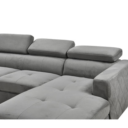 Roomfitters 122 Oversized Sectional Sofa Couch with Chaise Storage, Contemporary U-Shaped 7-Seater Sofa