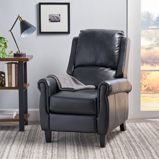 Roomfitters Ultimate Comfort PU Leather Pushback Recliner, Luxurious Recliner Chair for Living Room or Bedroom