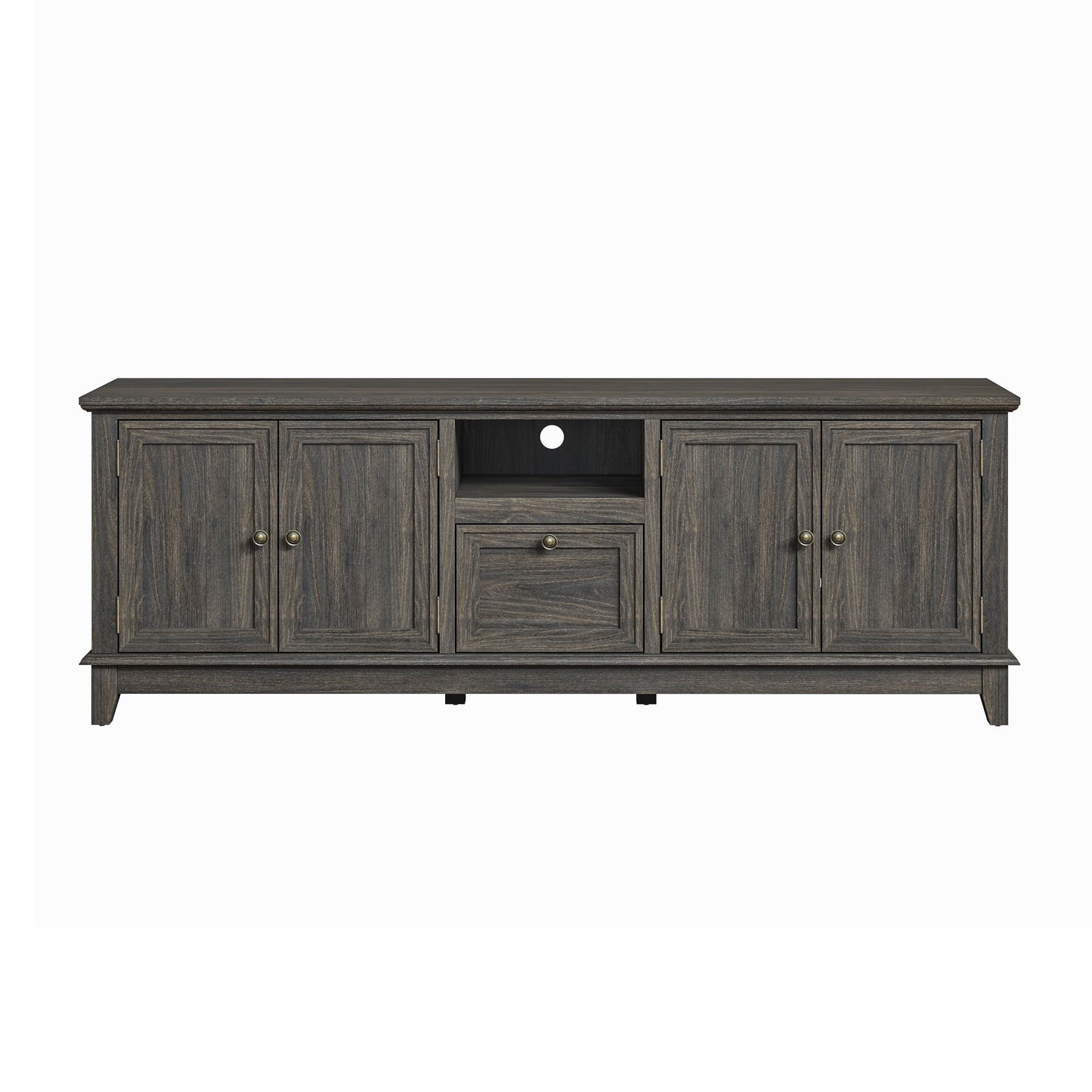 Rustic 72-Inch TV Stand with Adjustable Shelves, Hidden Storage - 72 in Width