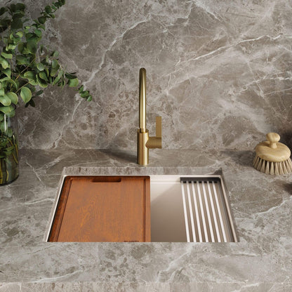 Ruvati 25-inch epiRock Workstation Warm White Undermount Laundry Sink - RVG2321WB