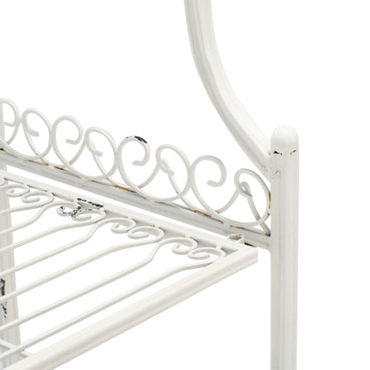 SAFAVIEH Bryn Victorian Wrought Iron 4-Tier Outdoor Bakers Rack - 25 In. W x 15 In. D x 63 In. H - 25W x 15D x 63H