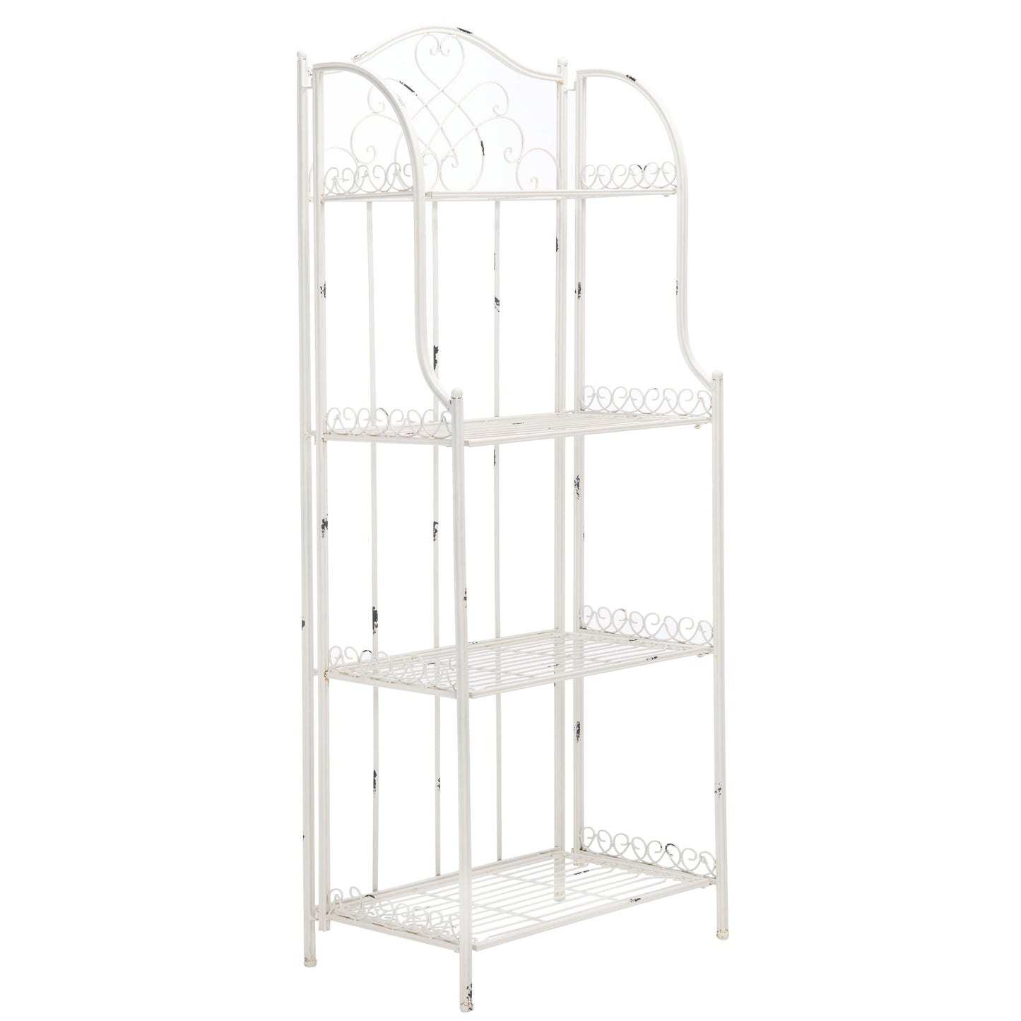 SAFAVIEH Bryn Victorian Wrought Iron 4-Tier Outdoor Bakers Rack - 25 In. W x 15 In. D x 63 In. H - 25W x 15D x 63H