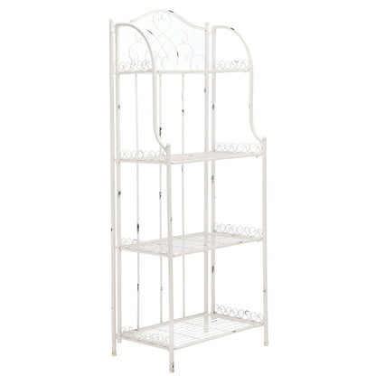 SAFAVIEH Bryn Victorian Wrought Iron 4-Tier Outdoor Bakers Rack - 25 In. W x 15 In. D x 63 In. H - 25W x 15D x 63H