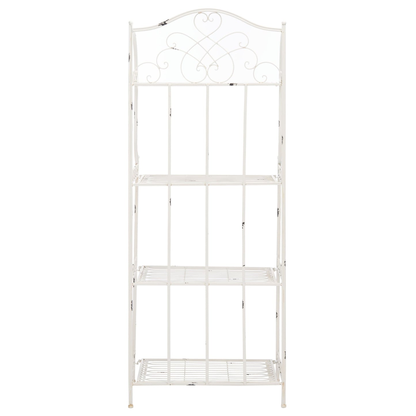 SAFAVIEH Bryn Victorian Wrought Iron 4-Tier Outdoor Bakers Rack - 25 In. W x 15 In. D x 63 In. H - 25W x 15D x 63H