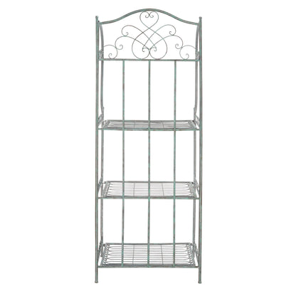 SAFAVIEH Bryn Victorian Wrought Iron 4-Tier Outdoor Bakers Rack - 25 In. W x 15 In. D x 63 In. H - 25W x 15D x 63H