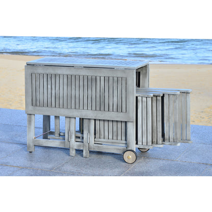 SAFAVIEH Outdoor Brandy 5-Piece Outdoor Dining Table Set - 43Wx35Dx29H