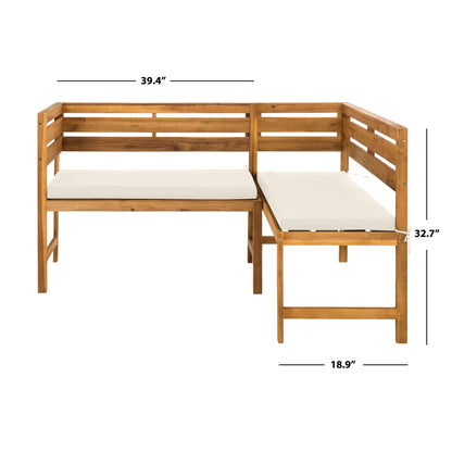 SAFAVIEH Outdoor Kenna 3-Piece Balcony Corner Lounge Set - 39Wx19Dx33H