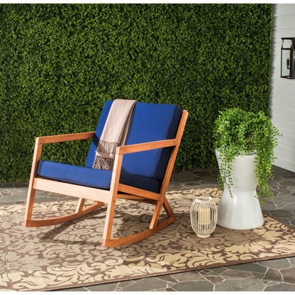SAFAVIEH Outdoor Makaila Rocking Chair with Cushion - 26W x 31D x 38H