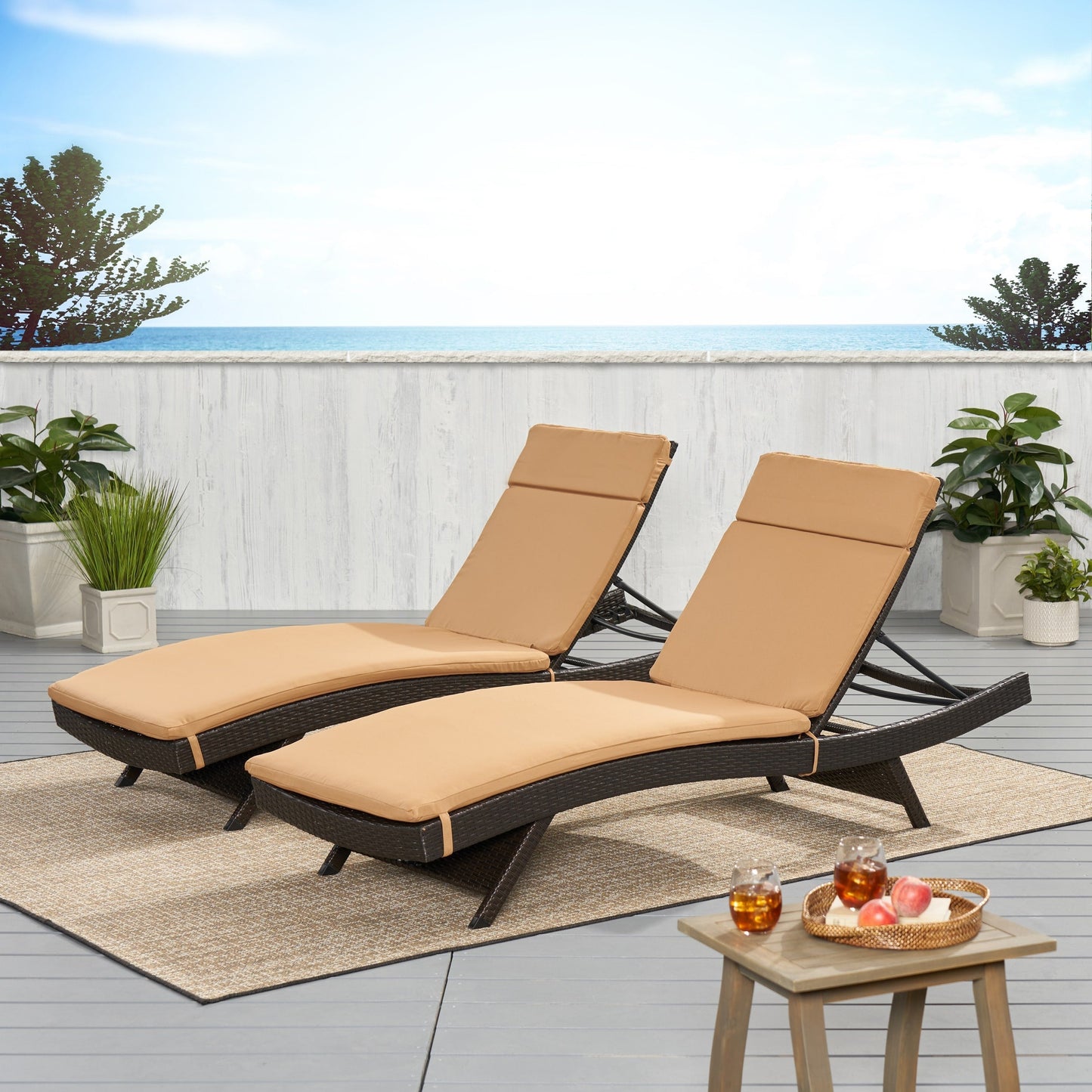 Salem Outdoor Cushion Set for Chaise Lounge - Cushions only (Set of 2) by Christopher Knight Home - 79.25L x 27.50W x 1.50H
