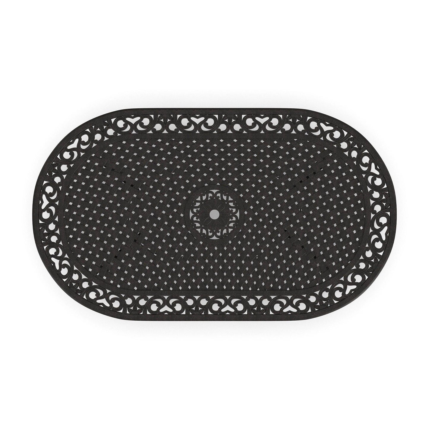 Sanibel Bronze Aluminum 7- Piece Outdoor Dining Set with 72 Oval Dining Table and Six Armchairs by Homestyles