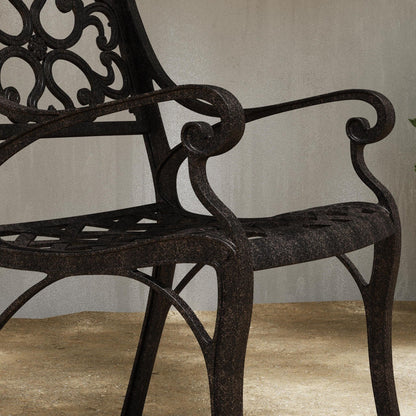 Sanibel Bronze Aluminum 7- Piece Outdoor Dining Set with 72 Oval Dining Table and Six Armchairs by Homestyles