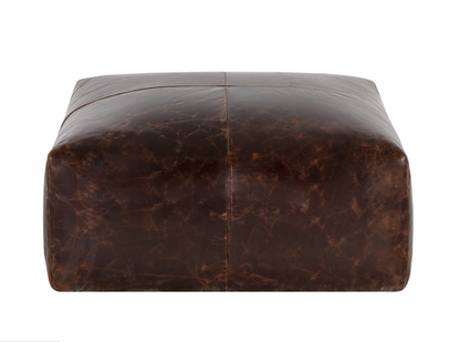 Ellie Ottoman / Chocolate Leather