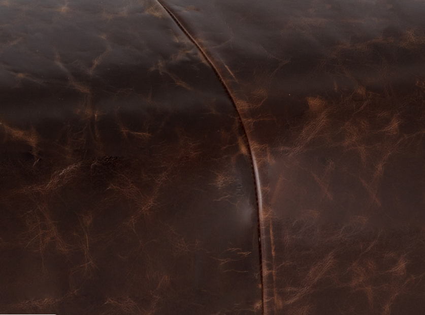 Ellie Ottoman / Chocolate Leather