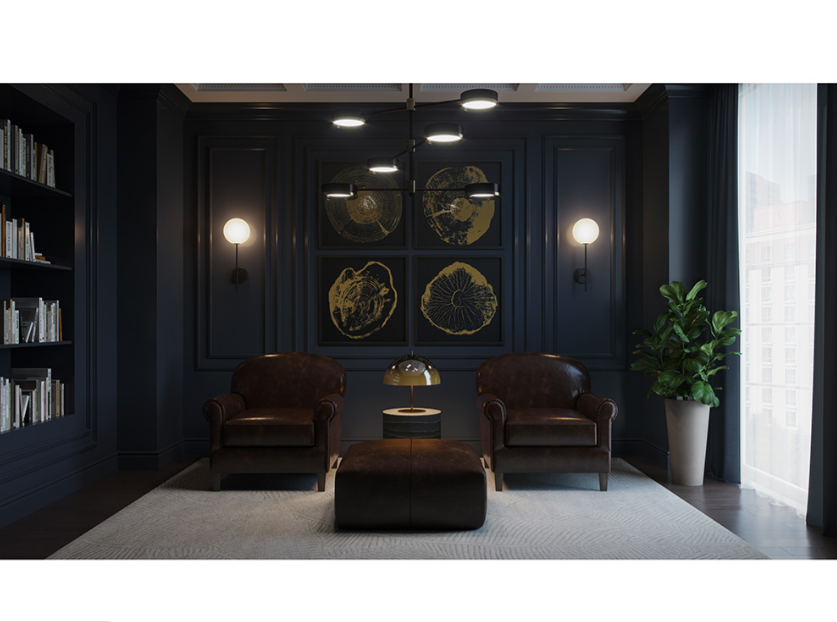 Ellie Ottoman / Chocolate Leather