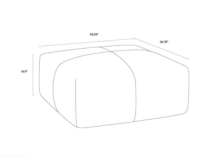 Ellie Ottoman / Chocolate Leather