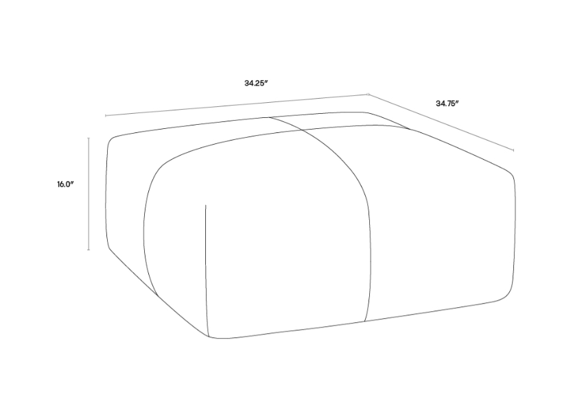 Ellie Ottoman / Cognac Leather