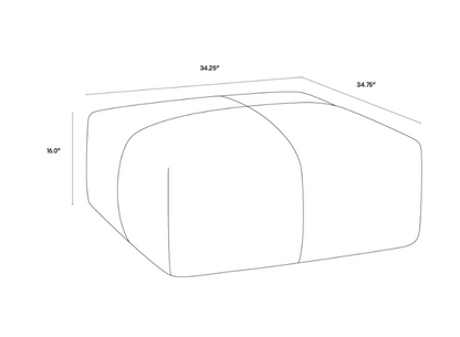 Ellie Ottoman / Cognac Leather