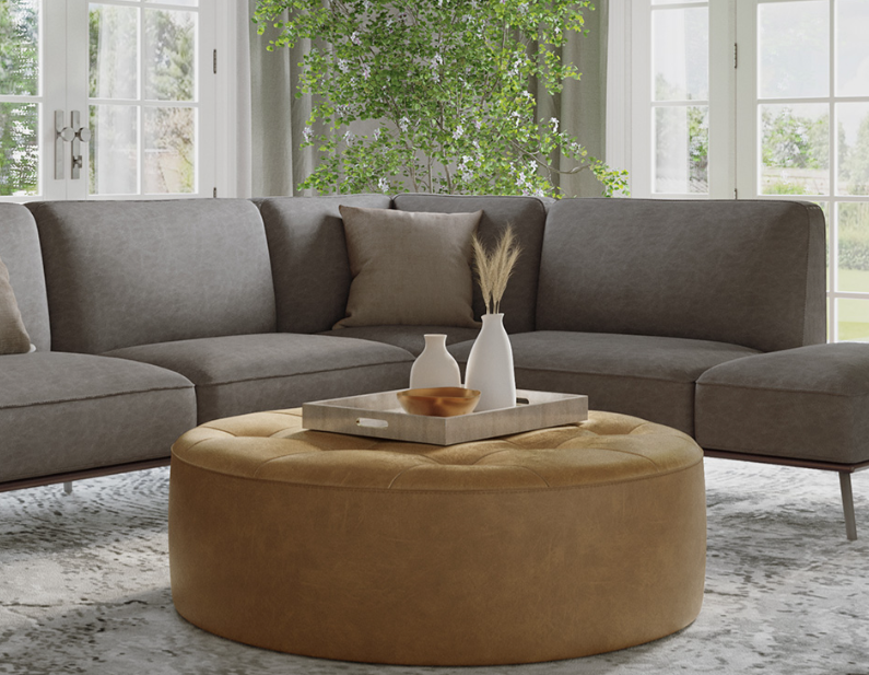 Nila Leather Ottoman