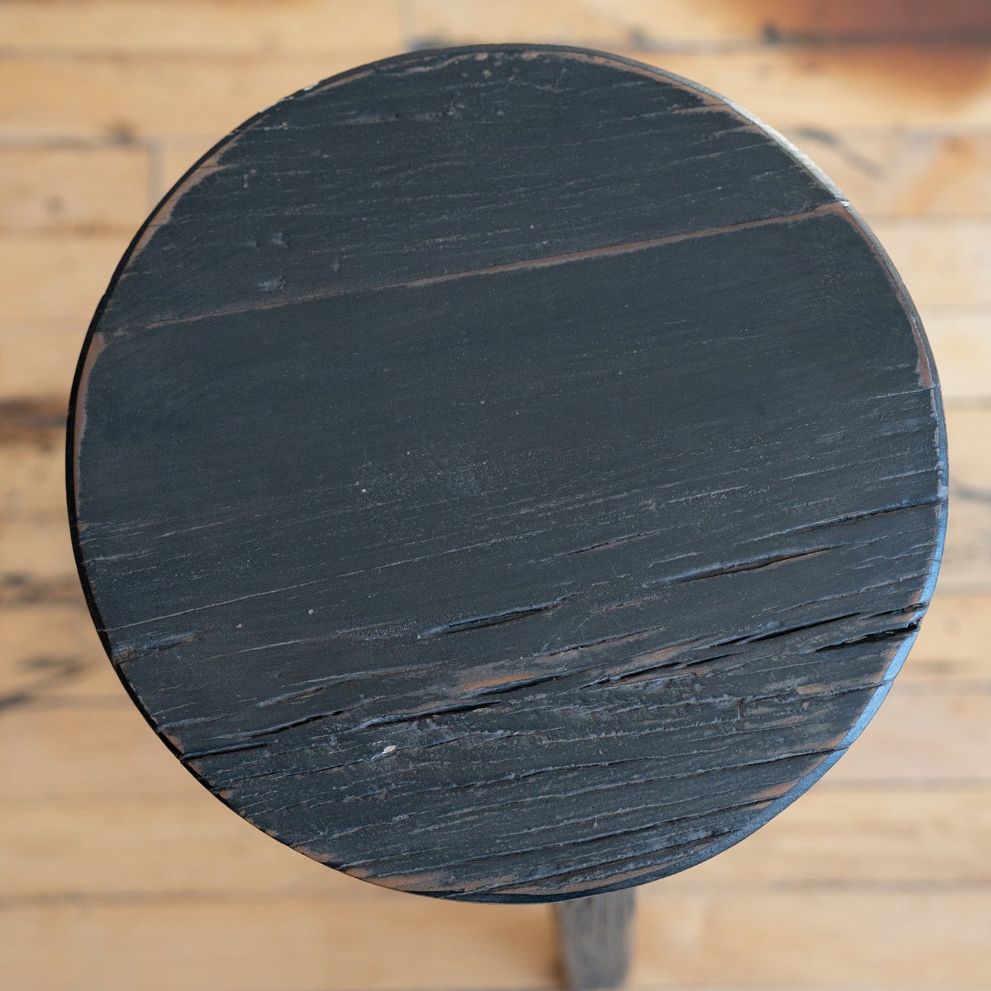 Short Dobbie Reclaimed Stool - Black