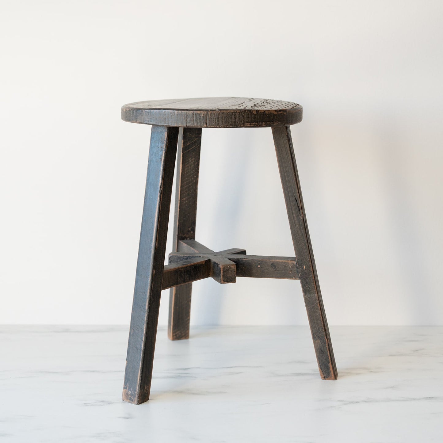 Short Dobbie Reclaimed Stool - Black