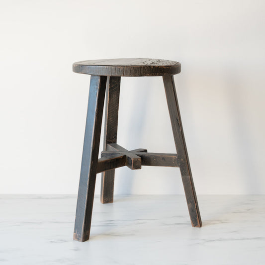 Short Dobbie Reclaimed Stool - Black