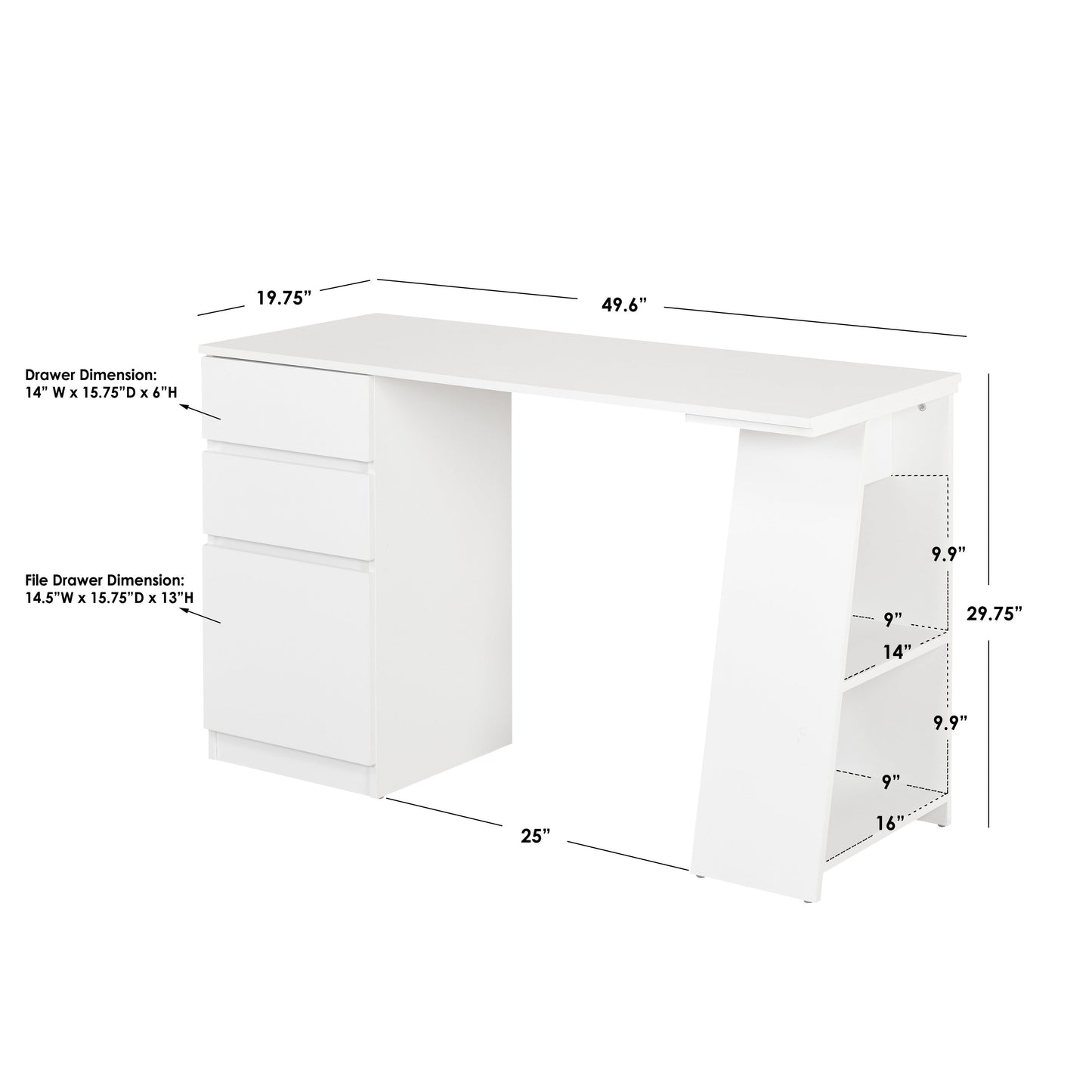 Simple Living Como Modern Writing Desk