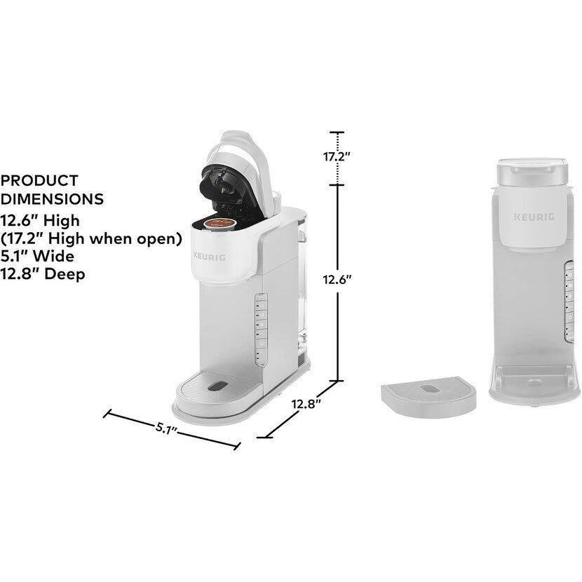 Single Serve K-Cup Coffee Maker, 3 Brew Sizes, Strong Brew, 42oz Reservoir, Warm Stone