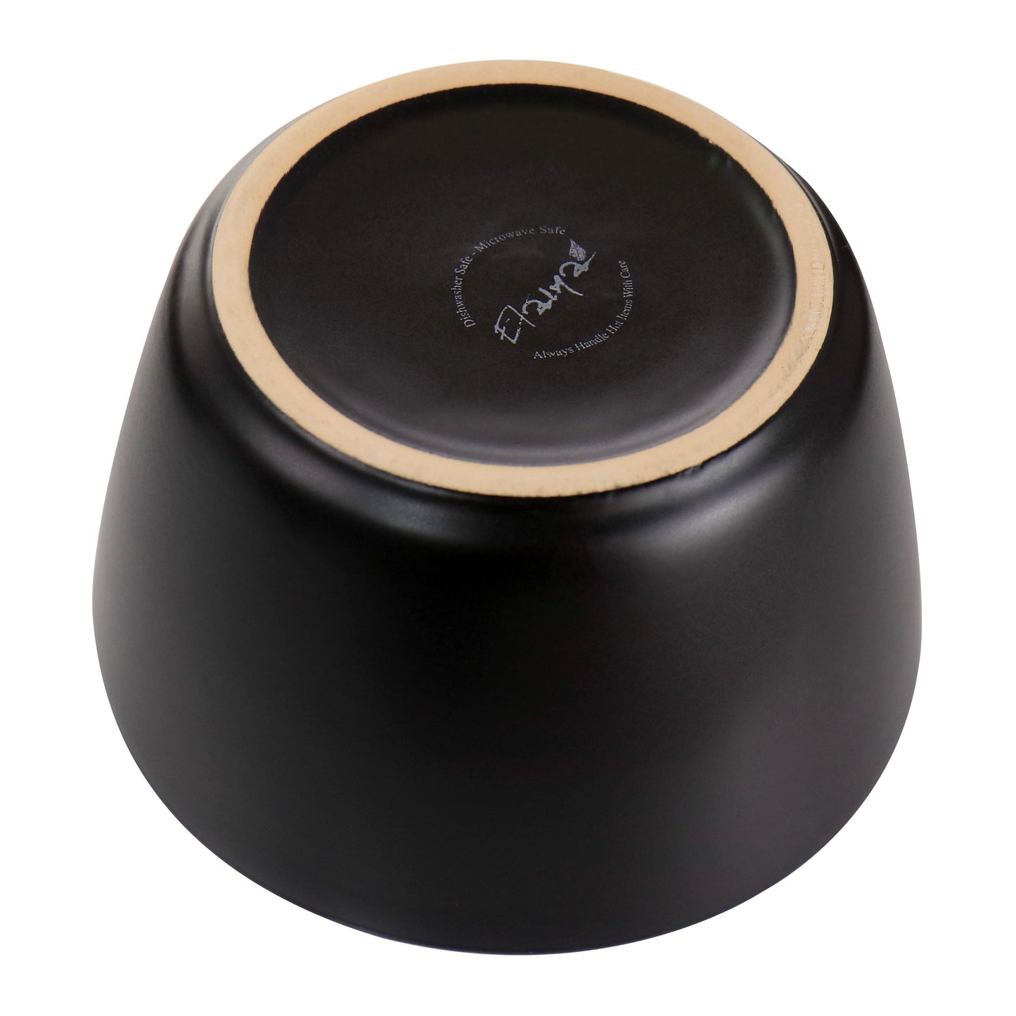 Stoneware Dinnerware 16 Piece Set in Black with Gold Rim