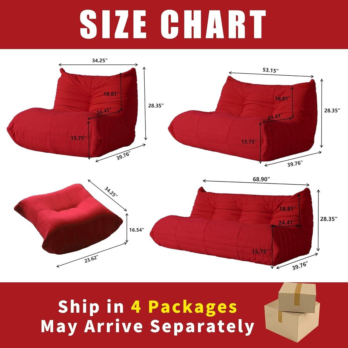 Teddy Velvet Sofa Bean Bag Couch Sets