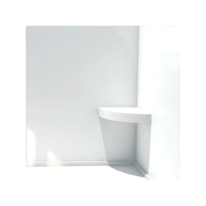 Transolid Studio 14-In X 14-In Solid Surface Wall-Mount Corner Shower Seat - 14.5 x 14.25 x 3