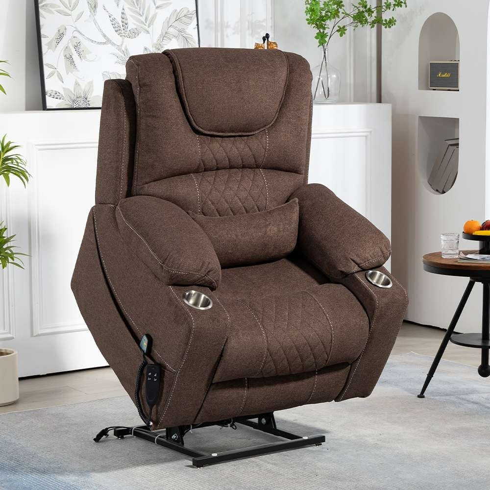 Upgraded Flagship Dual Motor Independent Control Oversized 180° Lay Flat Power Lift Recliner Chair