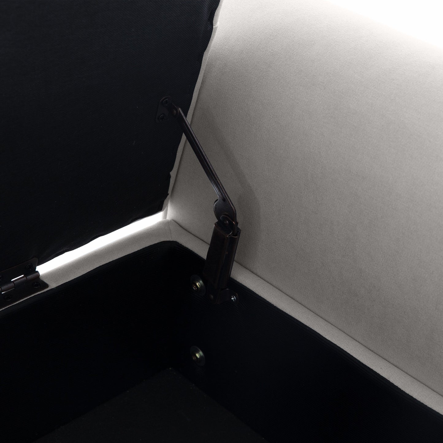 Upholstered Storage Bench Arm Bench Entryway Bench with Tufted Flip Top 50.4 Inches