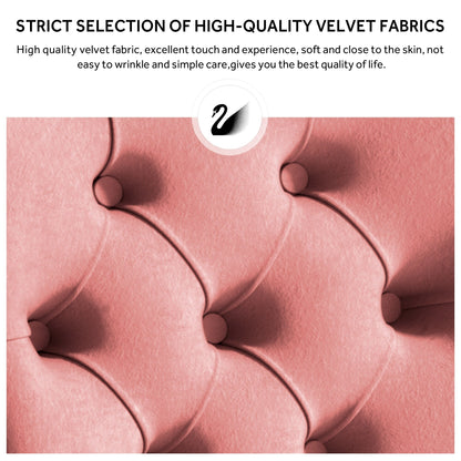 Upholstered Tufted Velvet Dining Chair with Solid Wood Legs Set of 6