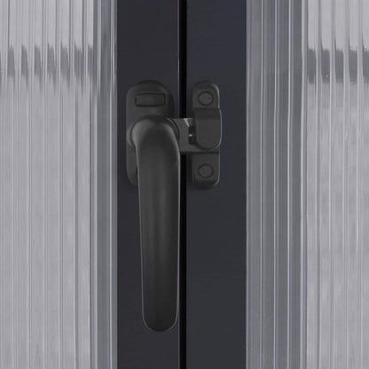 VEIKOUS Aluminum Walk-In Garden Greenhouse Kit with Adjustable Roof Vent and Lockable Door Grey