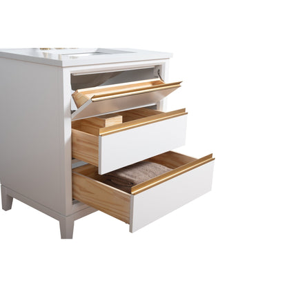 Vanity Art Bathroom Vanity with Ceramic Sink and Engineered Marble Top