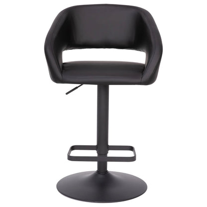 Modern Upholstered Adjustable-Height Barstool with Rounded Back