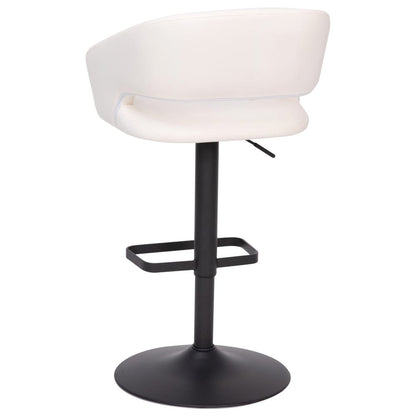 Modern Upholstered Adjustable-Height Barstool with Rounded Back