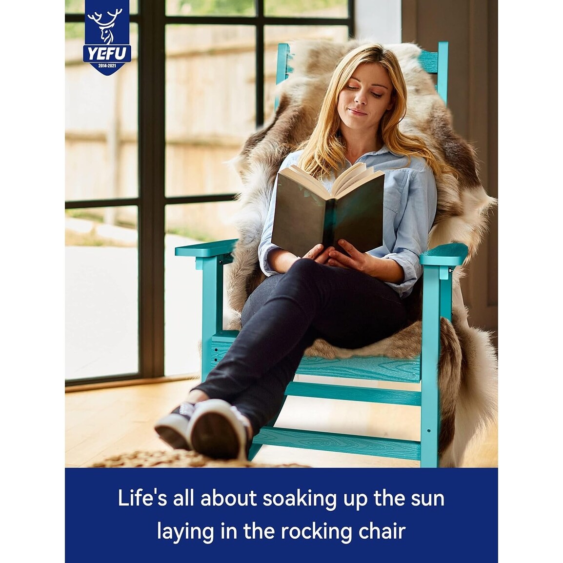 WINSOON All Weather Outdoor Rocking Chair, Set of 2