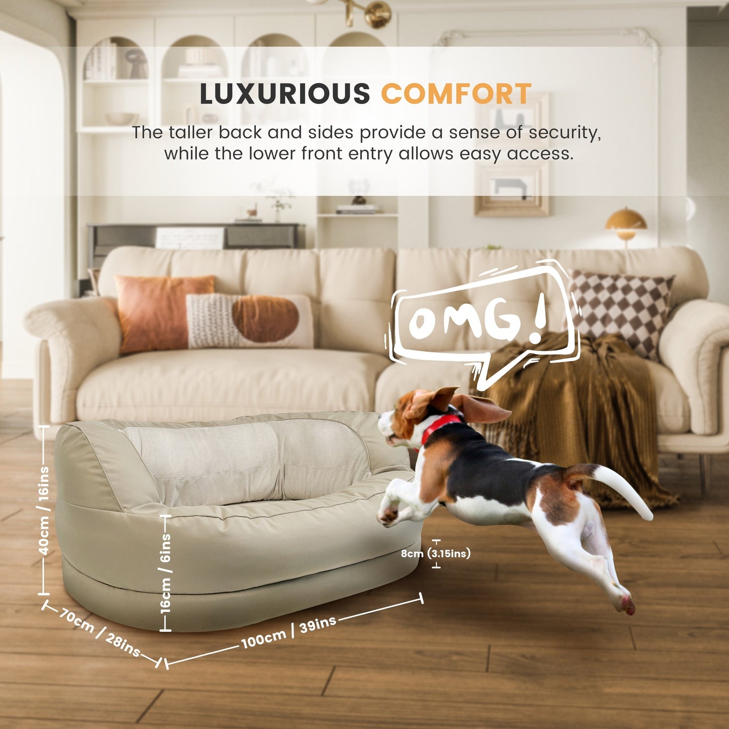 WOWMAX Waterproof Orthopedic Foam Dog Bed for Large Dogs dog couche