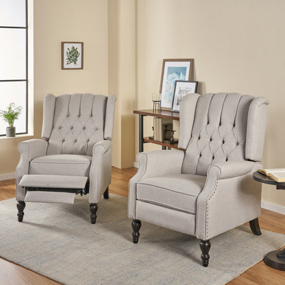 Walter Tufted Fabric Recliners (Set of 2) by Christopher Knight Home