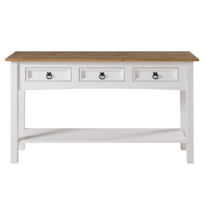 Wood Hall Table Console 3 Drawers Corona | Furniture Dash - N/A