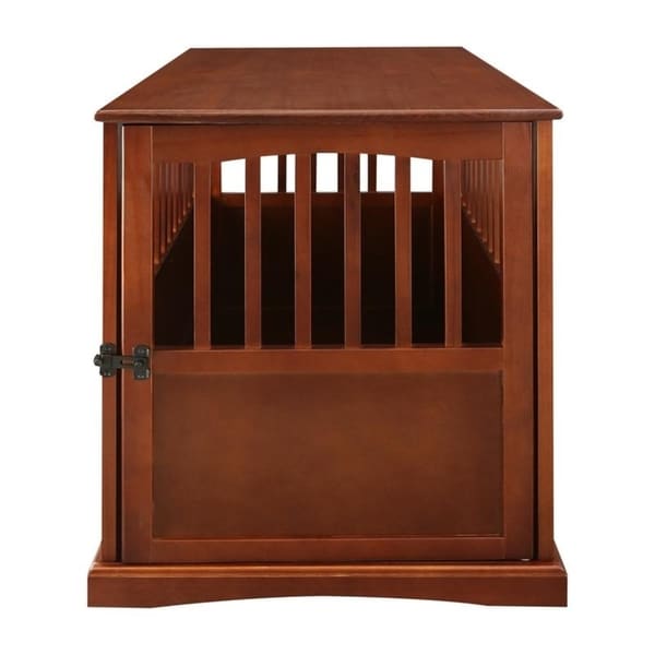 Wooden Pet Crate End Table with Lockable Door