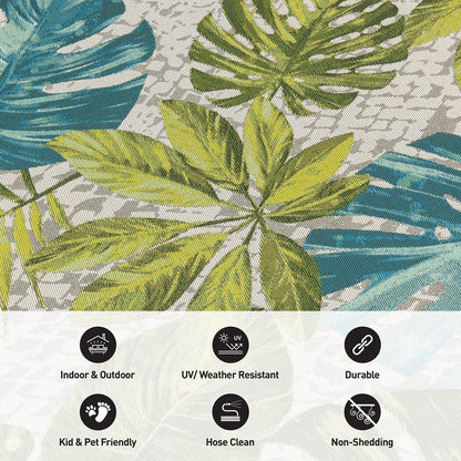 World Rug Gallery Contemporary Tropical Floral Indoor/Outdoor Area Rug