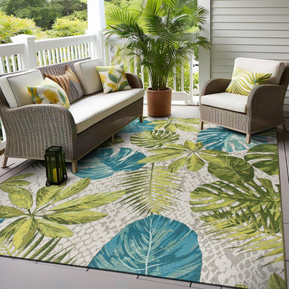 World Rug Gallery Contemporary Tropical Floral Indoor/Outdoor Area Rug