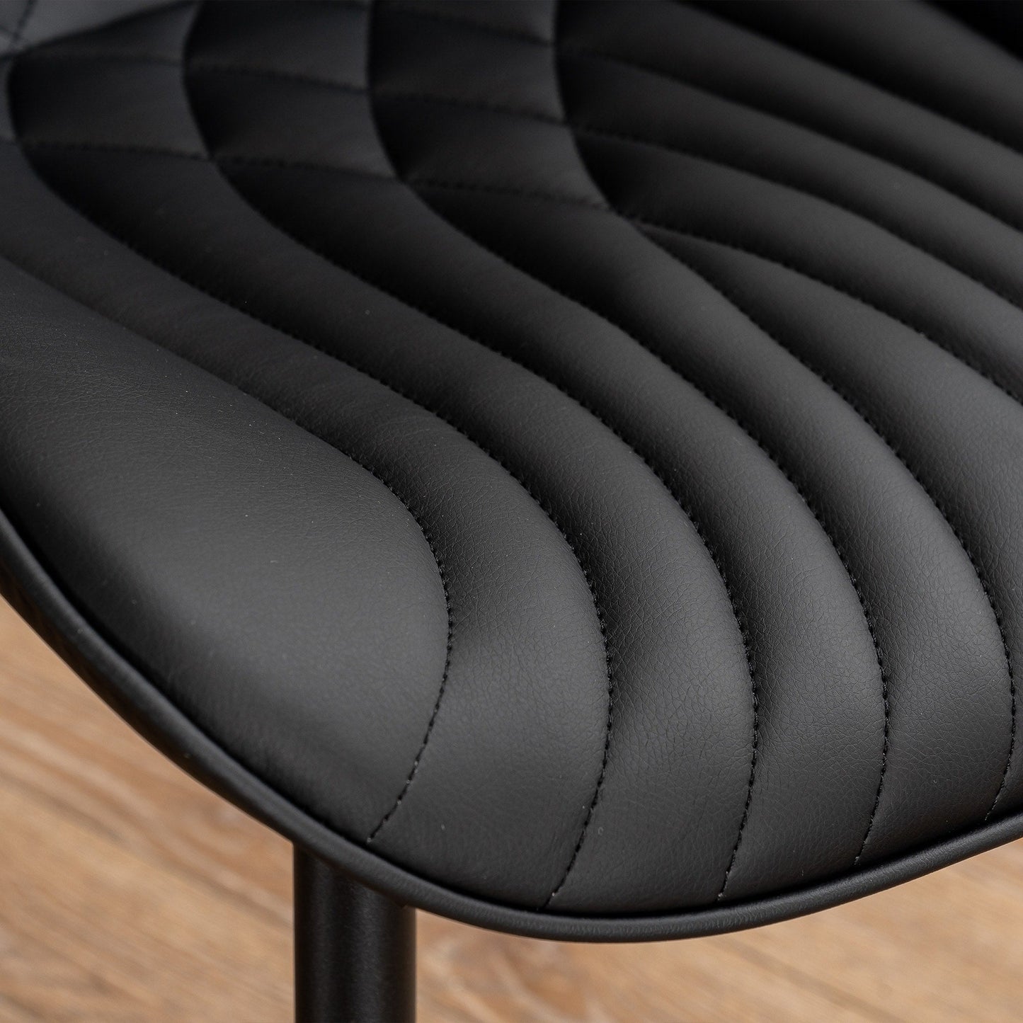 Modern Upholstered Leather Armless Dining Chairs Set of 2