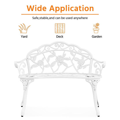 Yaheetech Outdoor Metal Bench Patio Park Garden Bench - N/A