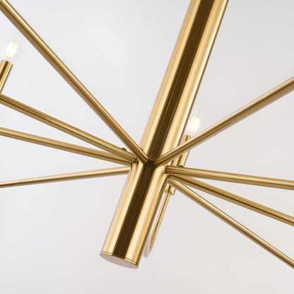 15-Light Minimalist Candlestick Chandelier, 2 Tier Ancient Design - 48