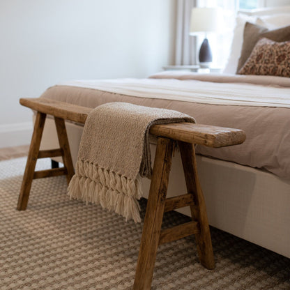 Alic Vintage Elm Wood Bench - Natural