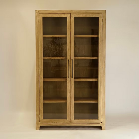Rue Reclaimed Wood Glass Cabinet