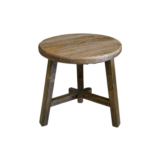 Dobbie Reclaimed Elm Wood Side Table - Espresso